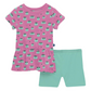 Short Sleeve Playtime Outfit Set: Tulip Bespeckled Frogs