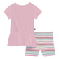 Kickee Pants Short Sleeve Playtime Outfit Set: Make Believe Stripe