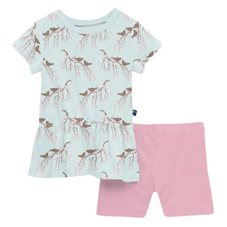 Short Sleeve Playtime Outfit Set Fresh Air Bird Branch