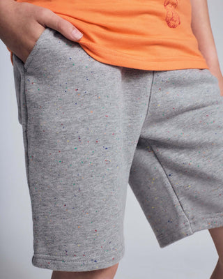 Painted Grey Heather Preston Shorts – Boys Pull-On Shorts with Adjustable Drawstring & Pockets