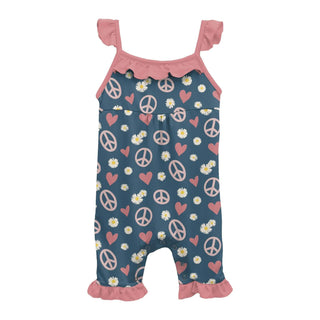 Bamboo Print Wing Romper: Peace, Love & Happiness