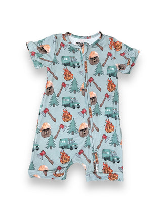 Bamboo Shortie Romper in Wildland Firefighter