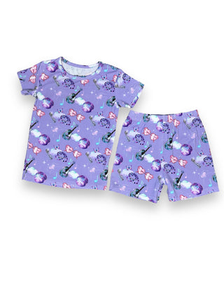 Little Lady Musician Bamboo Two Piece Short Sleeve & Shorts Pajama Set