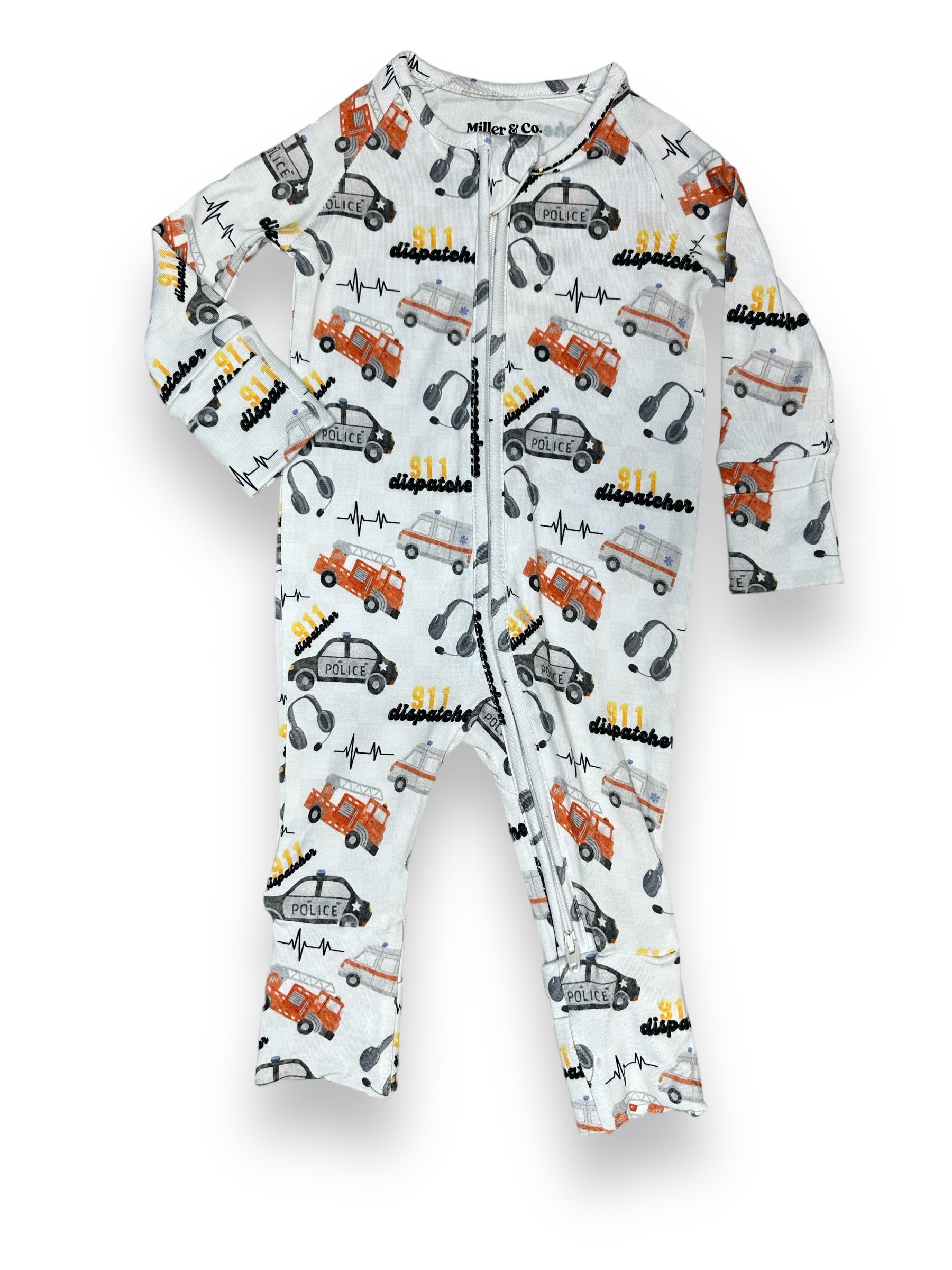 Bamboo Zipper Footie Pajamas Bamboo Zipper Footie, 911 Dispatch