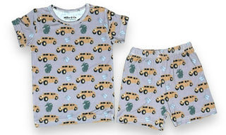 Bamboo Two Piece Short Sleeve & Shorts Pajama Set in Humvee Marines