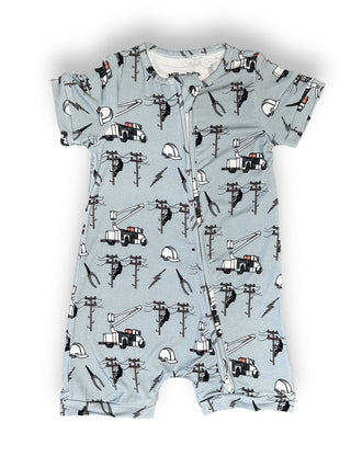 Bamboo Shortie Romper in Lineman