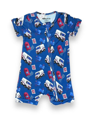 Bamboo Shortie Romper in Mailman