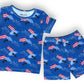 Bamboo Two Piece Short Sleeve & Shorts Pajama Set in Air Force