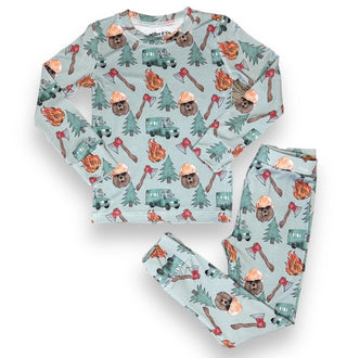 Bamboo Two Piece Pajama Set in Wildland Firefighter