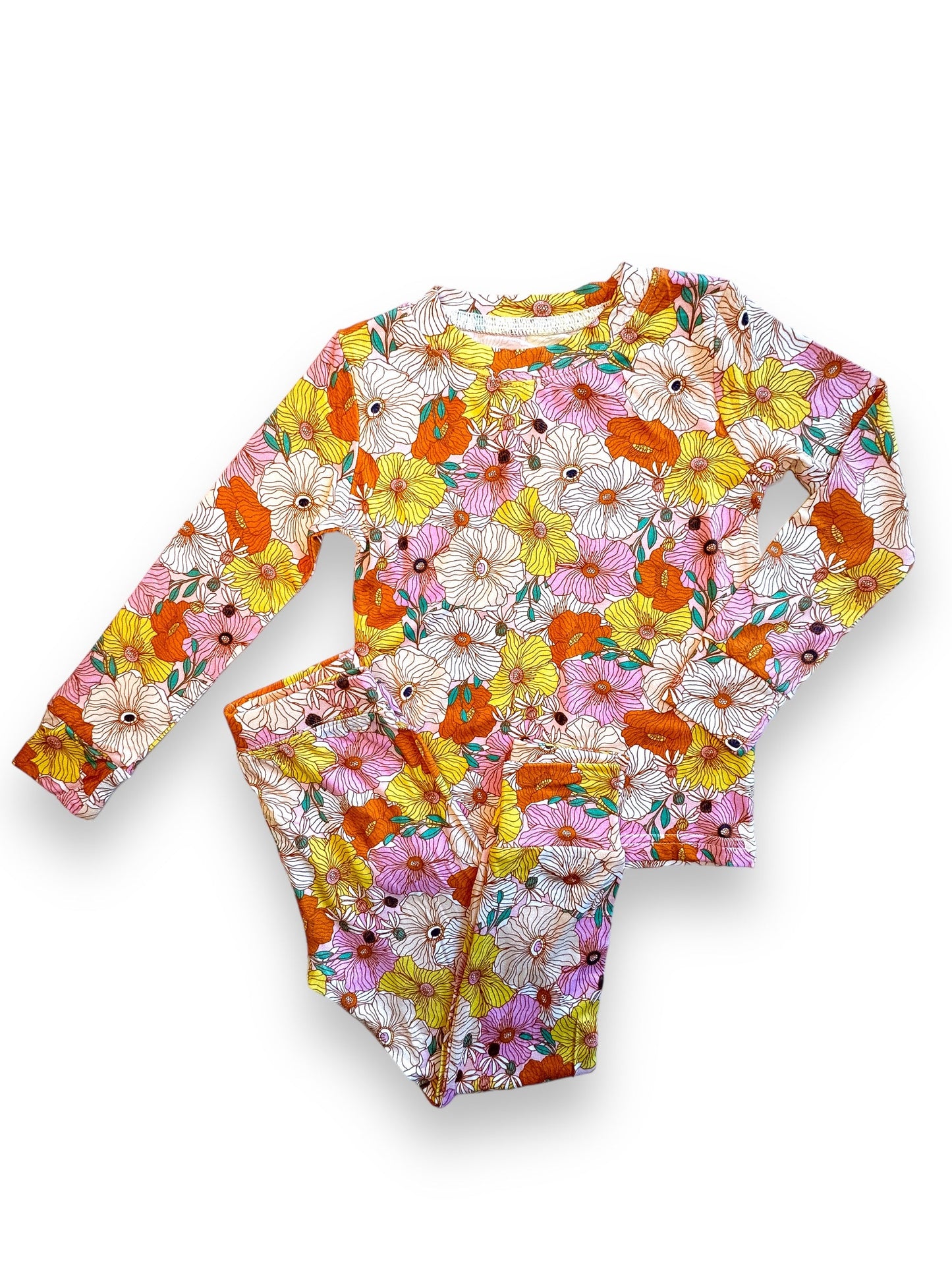 Bamboo Two Piece Pajama Set in Groovy