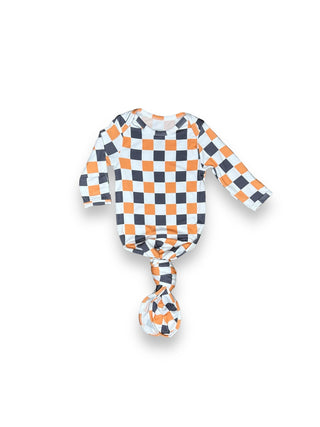 Checkered Boo Halloween Knotted Gown