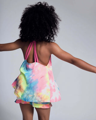 Pink & Blue Tie Dye Sanibel Tank – Girls Colorful Summer Tank Top