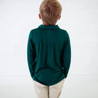Long Sleeve Bamboo Polo Shirt Set – Prancer’s Plaid Holiday Duo