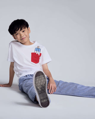 Popsicle White Day Trip Tee – Boys 100% Cotton Summer Graphic T-Shirt