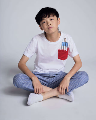 Popsicle White Day Trip Tee – Boys 100% Cotton Summer Graphic T-Shirt