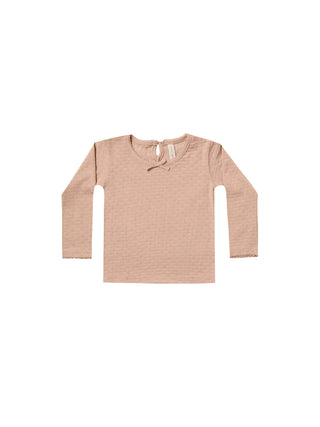 Quincy Mae Pointelle Long Sleeve Tee & Legging - Blush