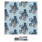 Bamboo Print Quilted Throw Blanket: Feather Cloudy Sea/Spring Sky Octopus Anchor