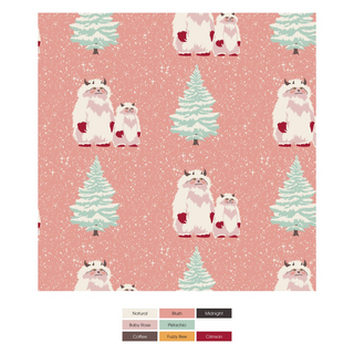 Print Quilted Throw Blanket in Blush Yeti/Baby Rose Peppermints