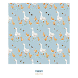 Quilted Throw Blanket in Stormy Sea Sunflower/Spring Sky Feeding Ducks