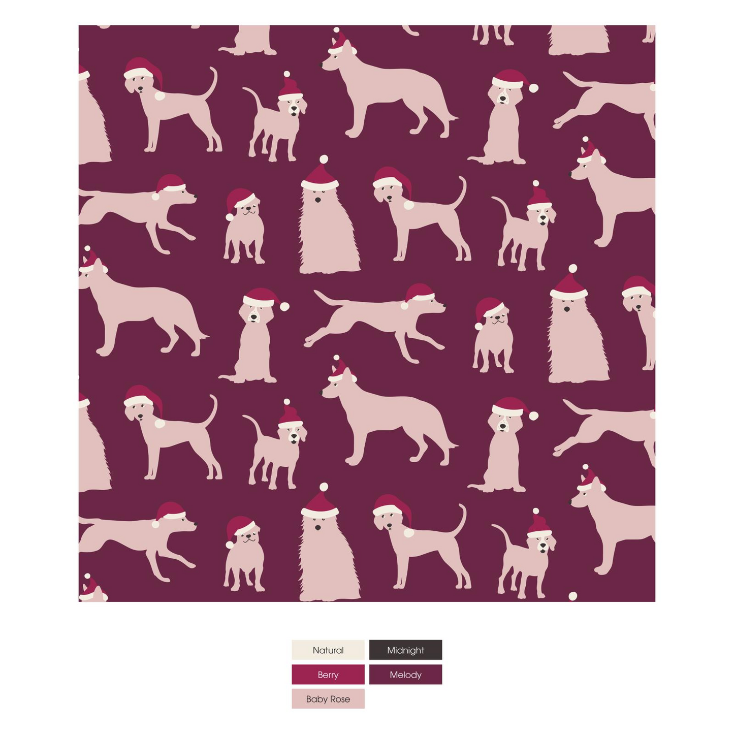 Bamboo Print Ruffle Stroller Blanket: Melody Santa Dogs