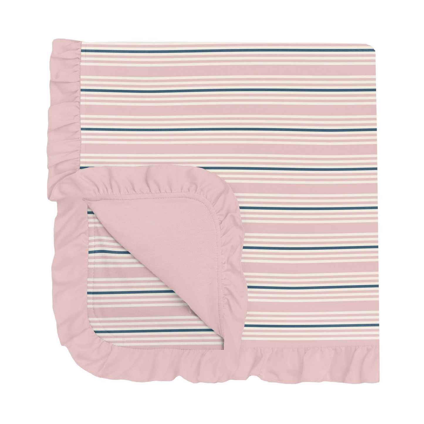 Kickee Pants Print Ruffle Stroller Blanket: Flotsam Stripe