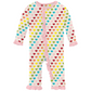 Print Classic Ruffle Coverall with Snaps: Rainbow Hearts
