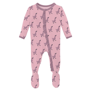 Print Classic Ruffle Footie with 2 Way Zipper: Cake Pop Ugly Duckling