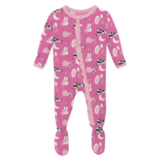 Print Classic Ruffle Footie with 2 Way Zipper: Tulip Hey Diddle Diddle