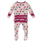 Kickee Pants Print Classic Ruffle Footie with Snaps: Baby Rose Happy Ghosts/Baby Rose Happy Gumdrops