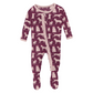 Kickee Pants Print Classic Ruffle Footie with Snaps: Melody Santa Dogs