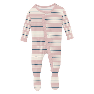 Print Classic Ruffle Footie with Snaps: Flotsam Stripe