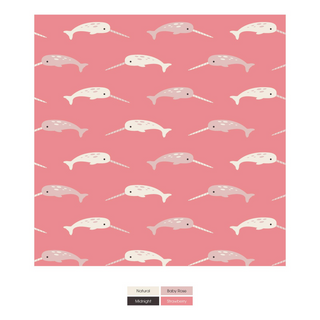 Print Classic Ruffle Footie with Snaps: Strawberry Narwhal