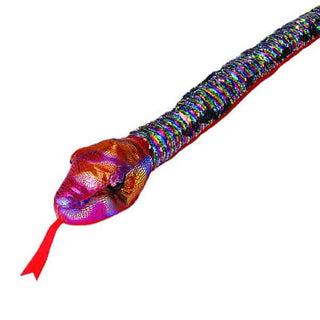 Wild Republic Sequin Rainbow Plush Snake – Reversible Color-Changing Stuffed Snake for Kids, Sensory Play & Wildlife Fun
