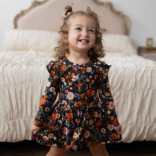 Autumn Bloom Bodysuit Twirl Dress