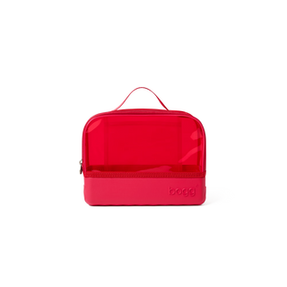 Boggs N’ Ends Travel Pouch | Clear Top Makeup Bag, Organizer, Cosmetic Bag, Zippered Bag Insert for Bogg® Bags in Off to the Races Red