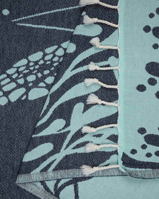 Sea Turtle Seaglass Turkish Organic Cotton Beach Towel – Sand Resistant, Quick-Dry &amp; Lightweight