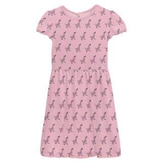 Bamboo Print Flutter Sleeve Twirl Dress: Cake Pop Ugly Duckling