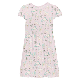 Flutter Sleeve Twirl Dress with Pockets Shrinking Violet Sleeping Unicorns