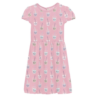 Print Flutter Sleeve Twirl Dress with Pockets Cake Pop Boba