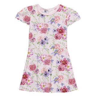 Flutter Sleeve Twirl Dress with Pockets in Shrinking Violet Dreamy Floral