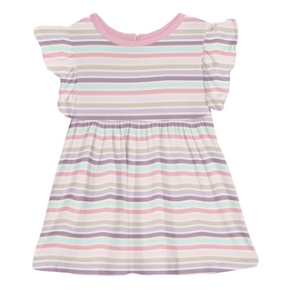 Print Short Sleeve Lola Swing Dress Ice Cream Stripe