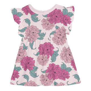 Print Short Sleeve Lola Swing Dress Shrinking Violet Peonies