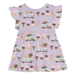 Print Short Sleeve Lola Swing Dress Thistle Ice Cream Truck