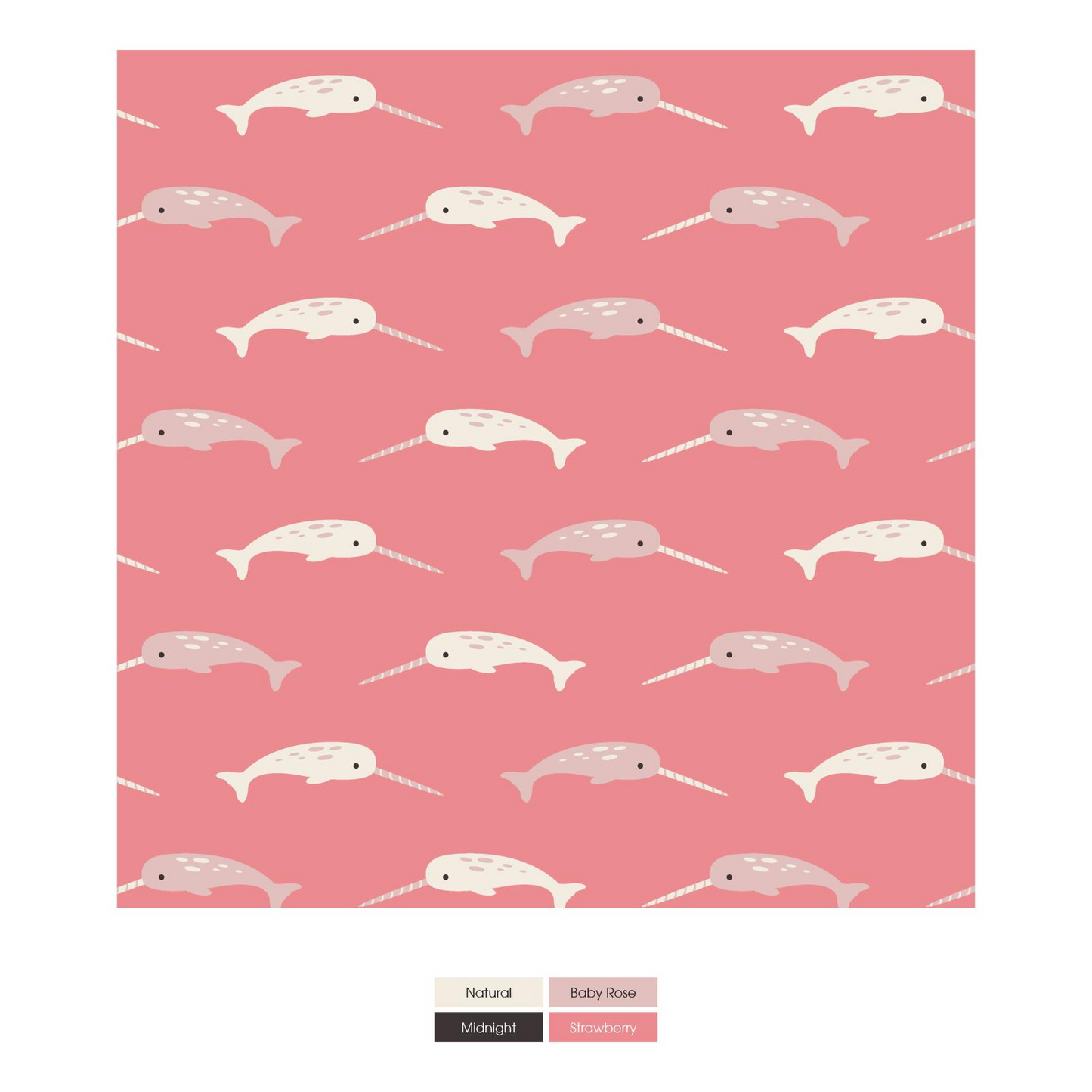 Kickee Pants Print Sherpa-Lined Throw Blanket: Strawberry Narwhal