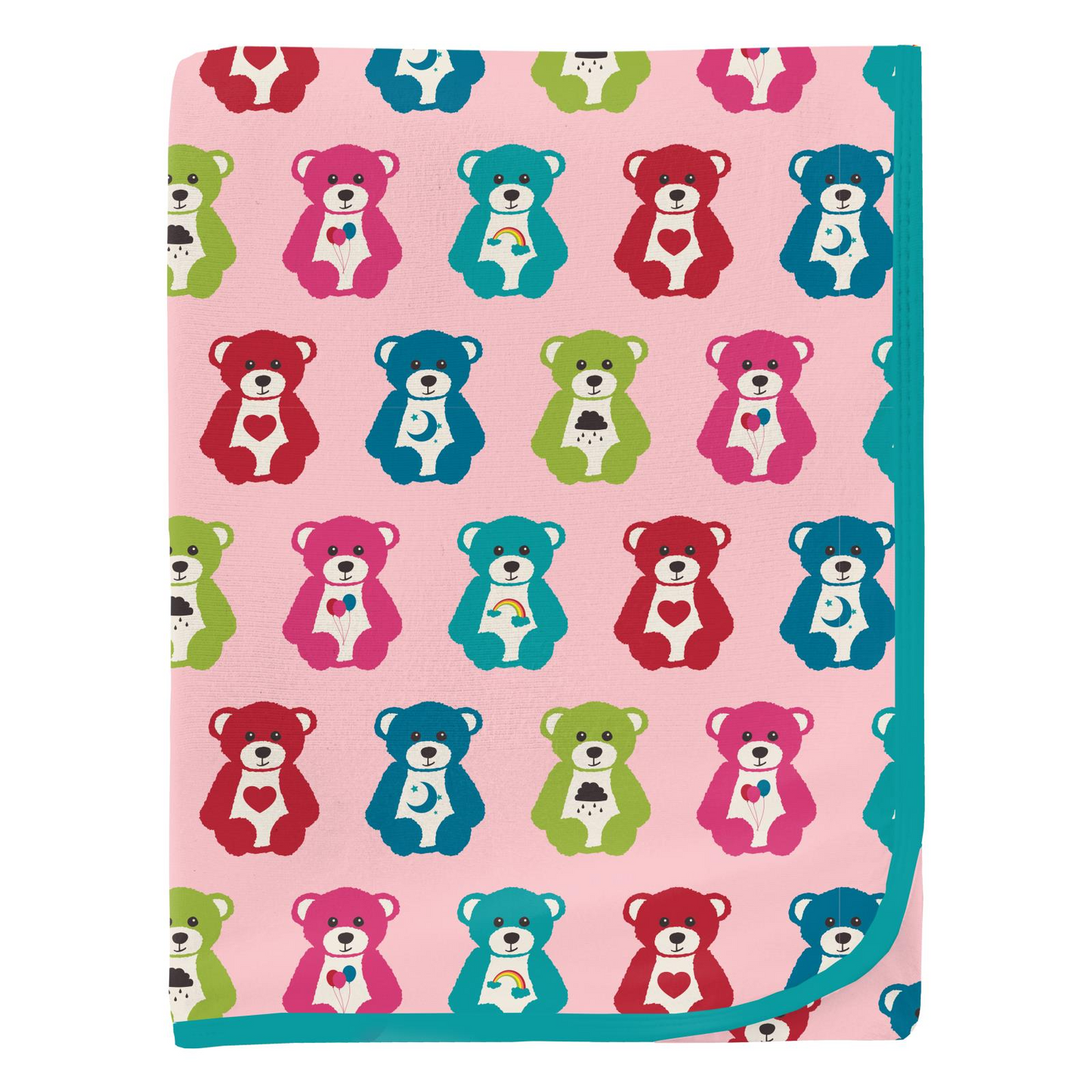 Kickee Pants Print Swaddling Blanket: Lotus Happy Teddy