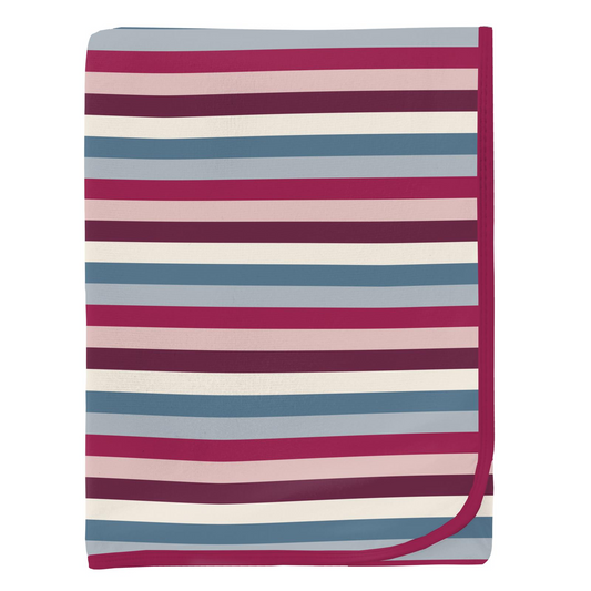 Kickee Pants Print Swaddling Blanket: Jingle Bell Stripe