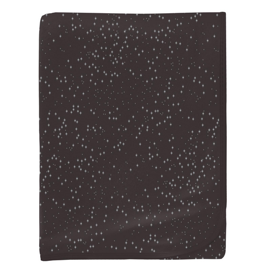 Kickee Pants Print Swaddling Blanket: Midnight Foil Constellations