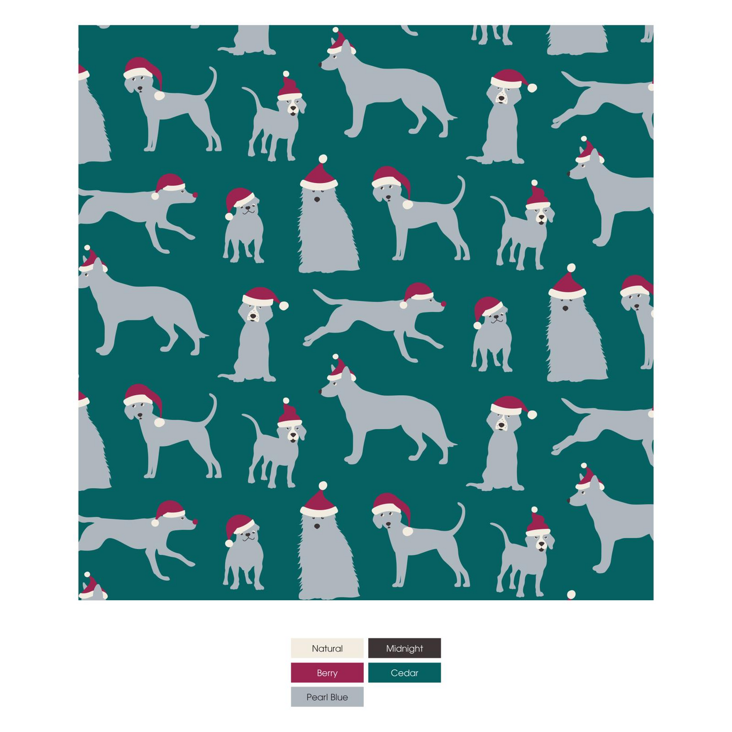 Kickee Pants Print Swaddling Blanket: Cedar Santa Dogs