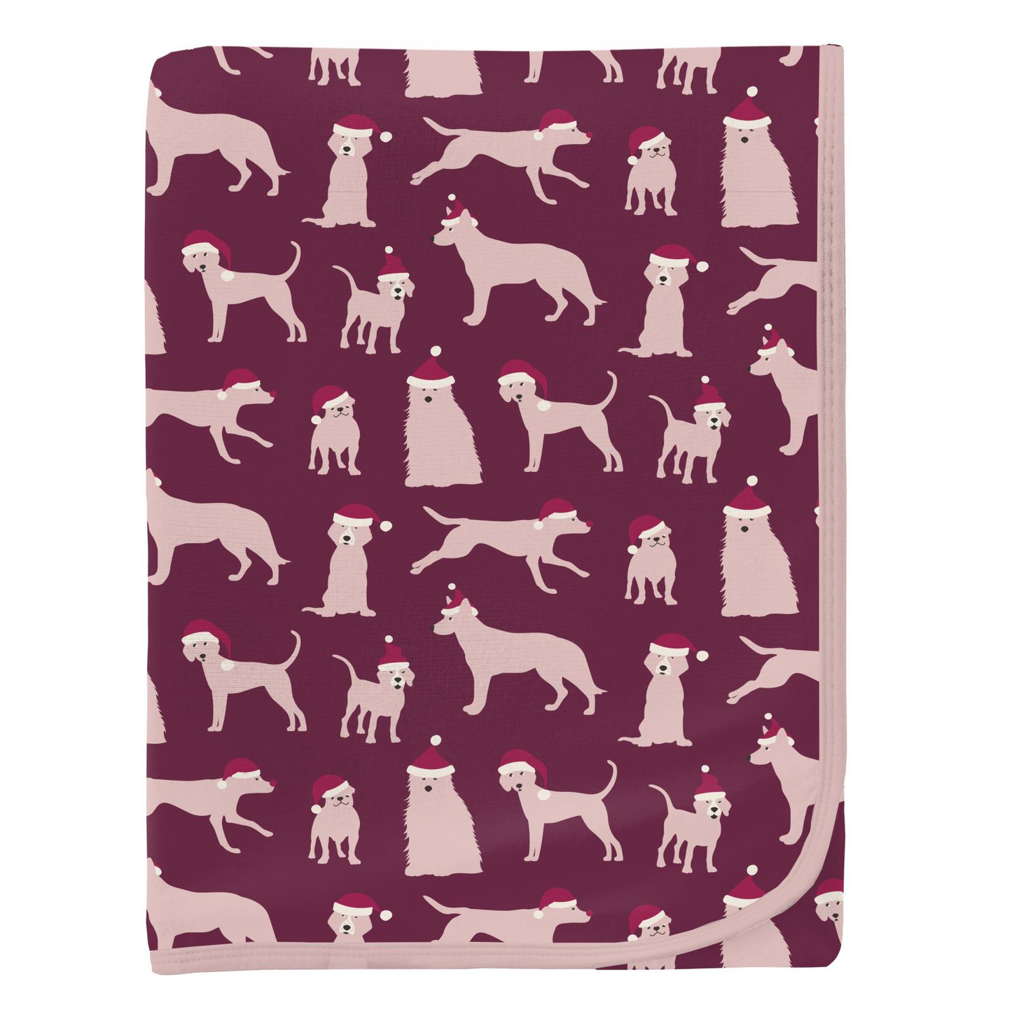 Kickee Pants Print Swaddling Blanket: Melody Santa Dogs