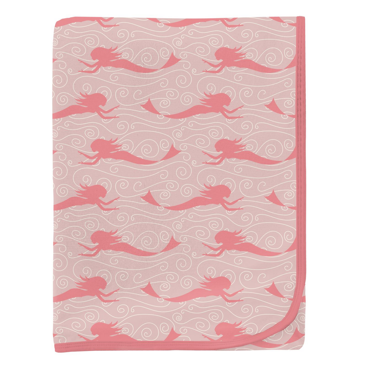Kickee Pants Print Swaddling Blanket: Baby Rose Mermaid